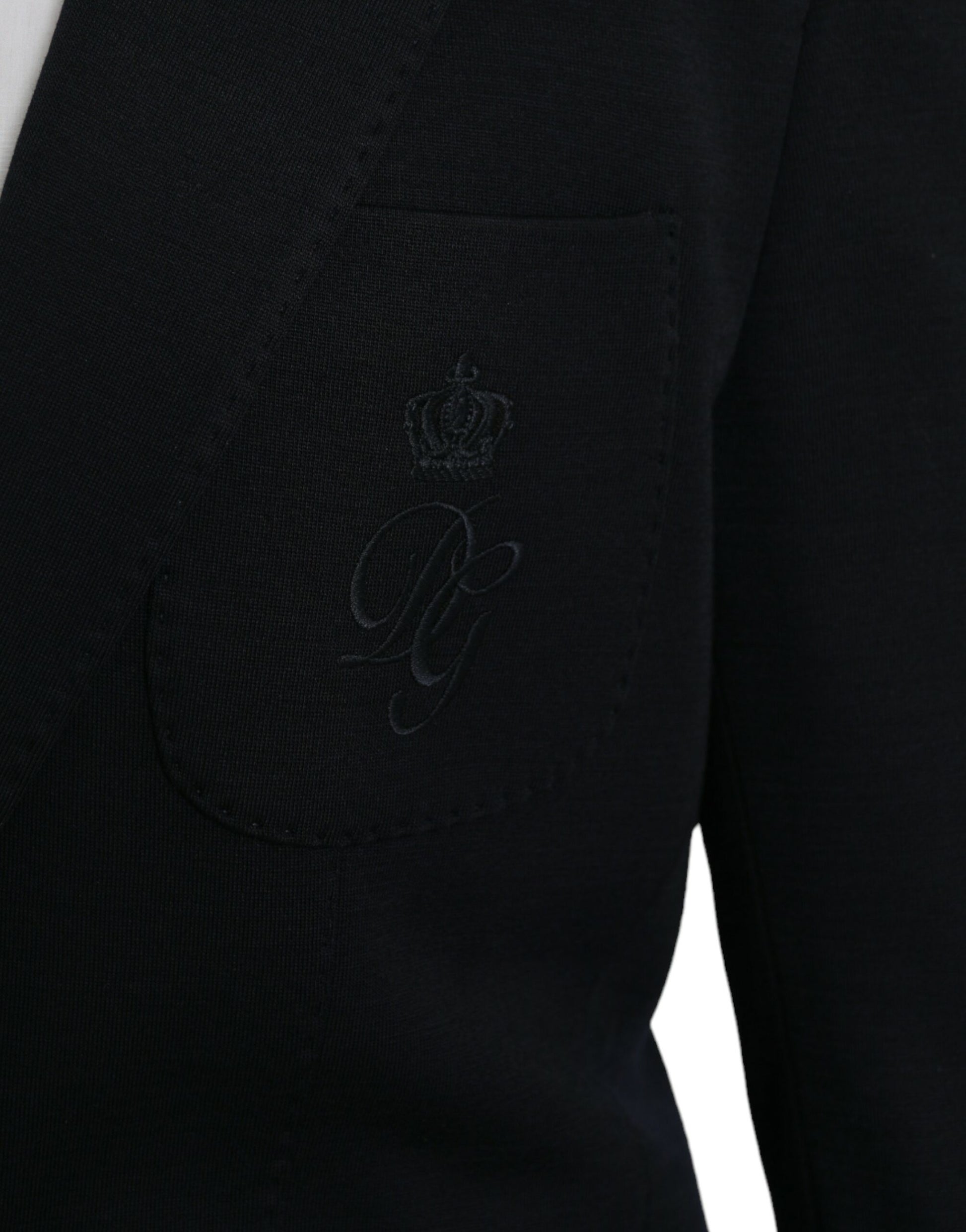 Dolce & Gabbana Black Wool Notch Single Breasted Coat Blazer Dolce & Gabbana