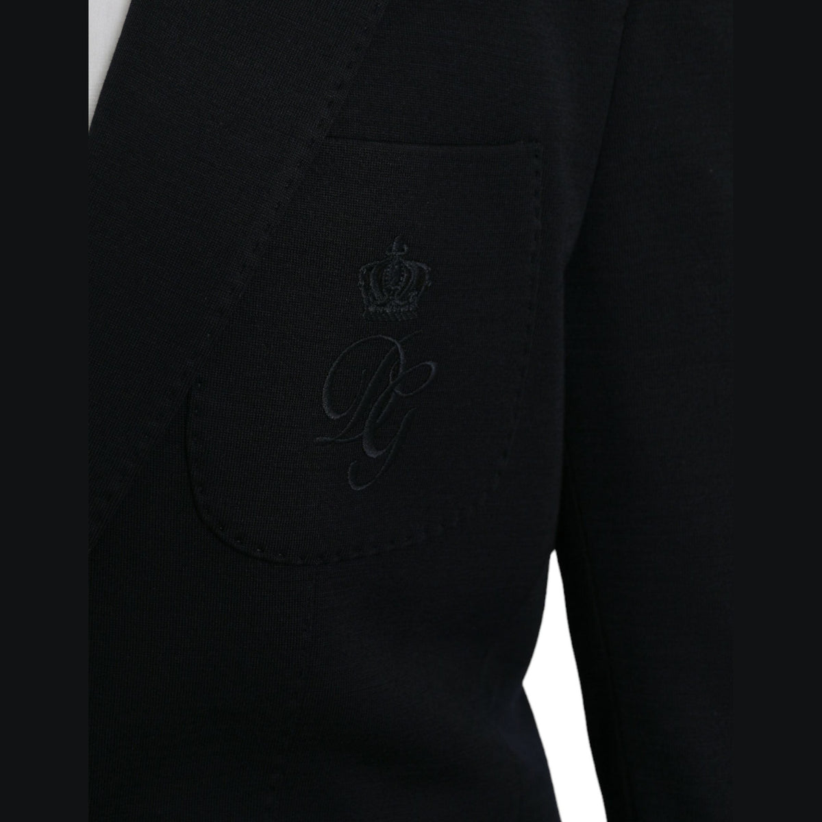 Dolce & Gabbana Black Wool Notch Single Breasted Coat Blazer