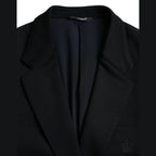 Dolce & Gabbana Black Wool Notch Single Breasted Coat Blazer