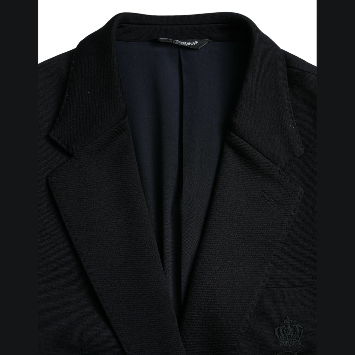 Dolce & Gabbana Black Wool Notch Single Breasted Coat Blazer