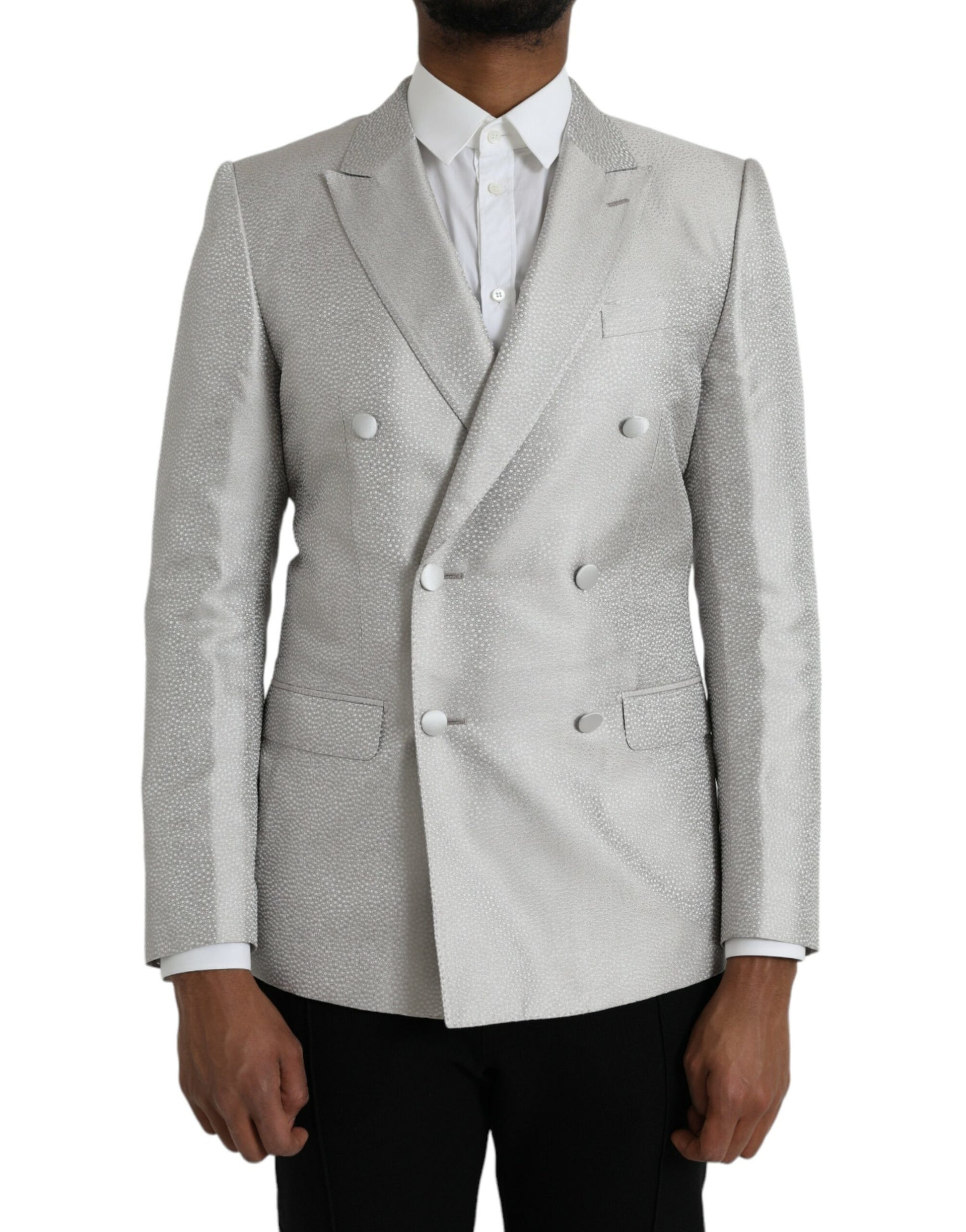 Dolce & Gabbana Off White MARTINI Double Breasted Coat Blazer Dolce & Gabbana