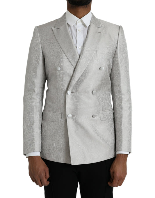 Dolce & Gabbana Off White MARTINI Double Breasted Coat Blazer Dolce & Gabbana