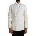 Dolce & Gabbana White Wool MARTINI Double Breasted Blazer