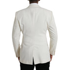 Dolce & Gabbana White Wool MARTINI Double Breasted Blazer