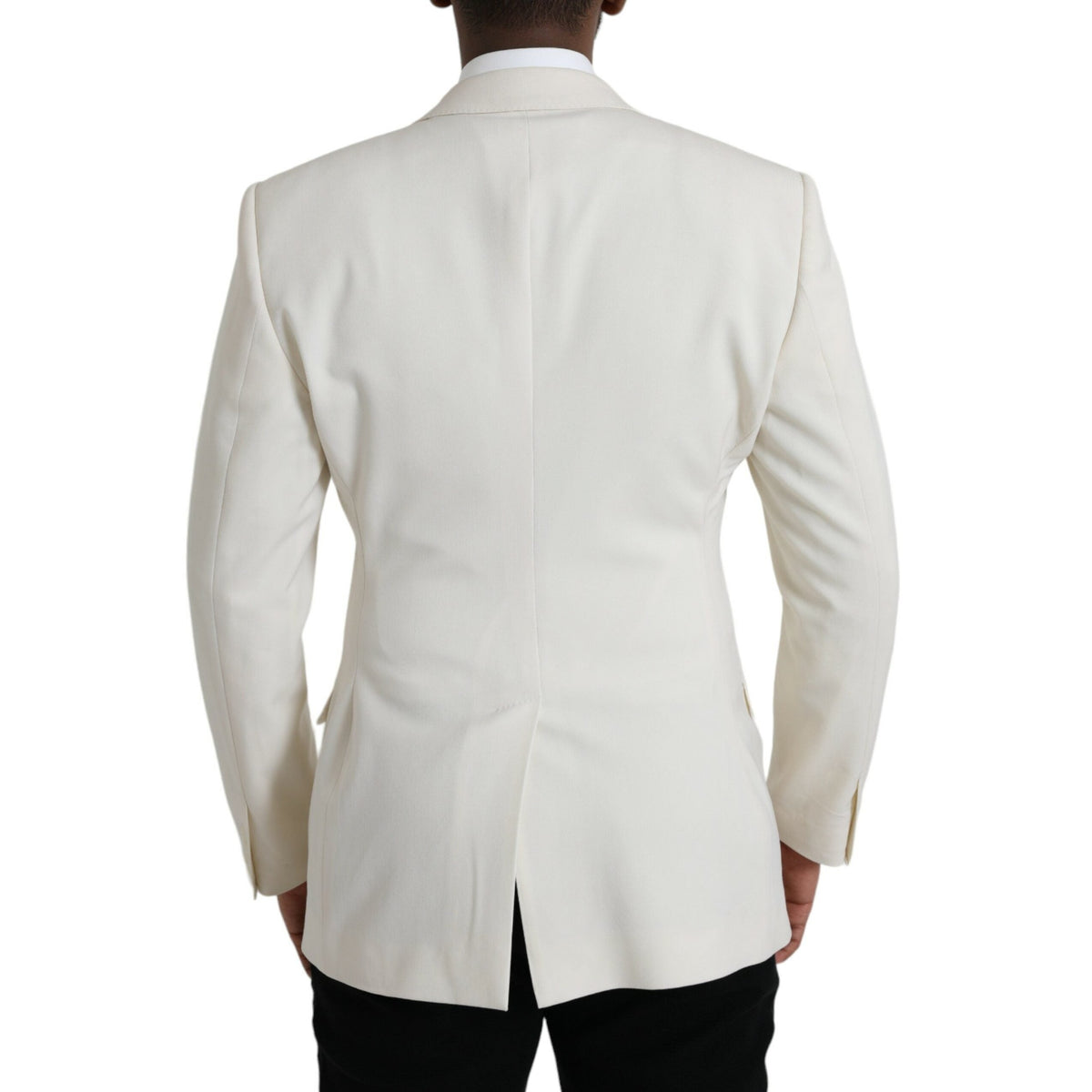 Dolce & Gabbana White Wool MARTINI Double Breasted Blazer