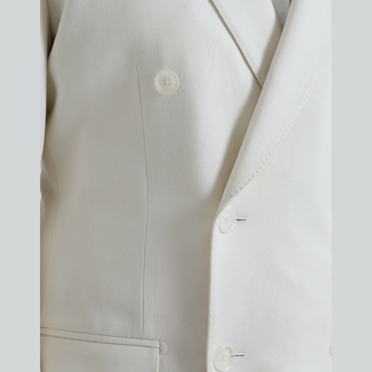 Dolce & Gabbana White Wool MARTINI Double Breasted Blazer