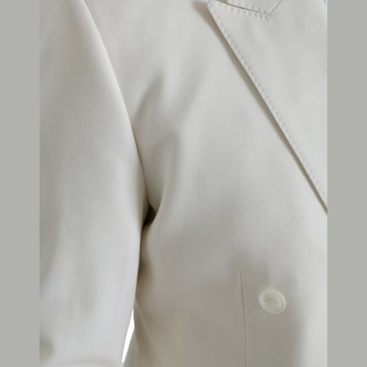 Dolce & Gabbana White Wool MARTINI Double Breasted Blazer