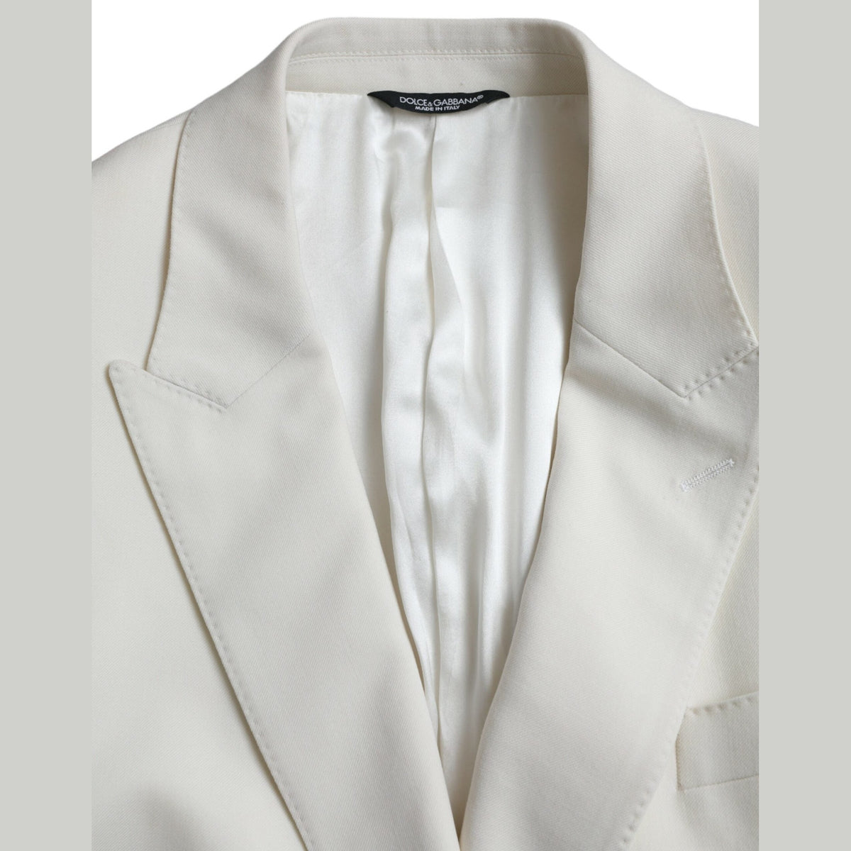 Dolce & Gabbana White Wool MARTINI Double Breasted Blazer