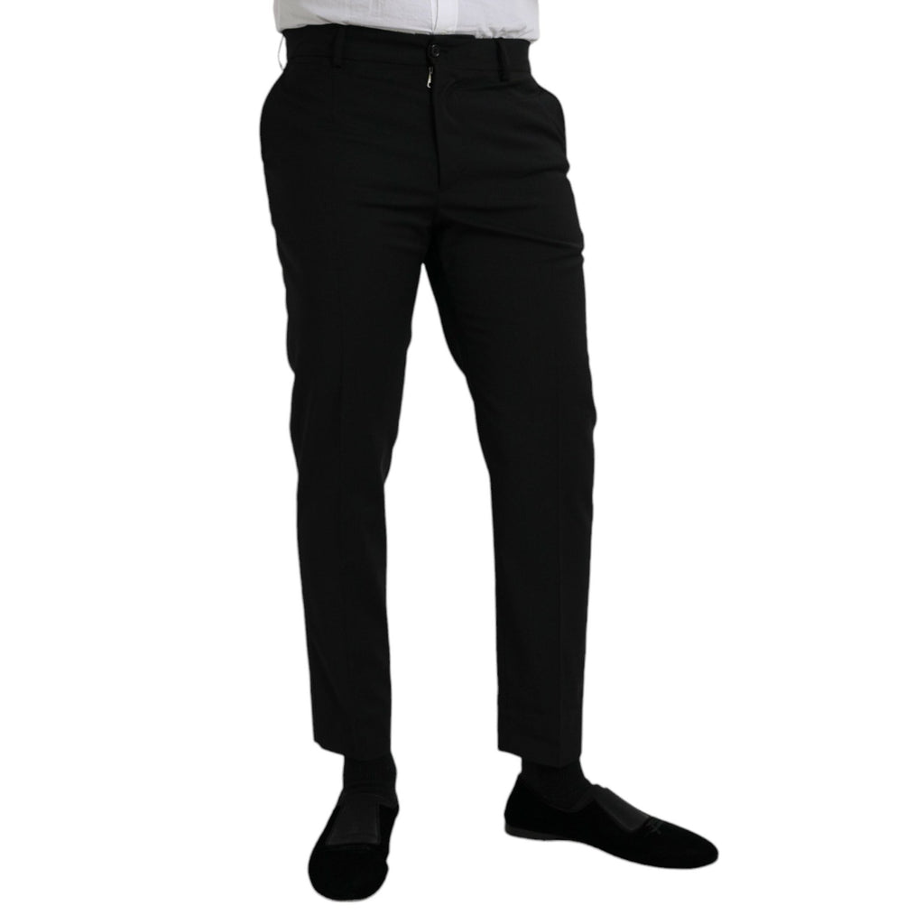 Dolce & Gabbana Black Wool SlimFit Dress Formal Pants