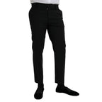 Dolce & Gabbana Black Wool SlimFit Dress Formal Pants