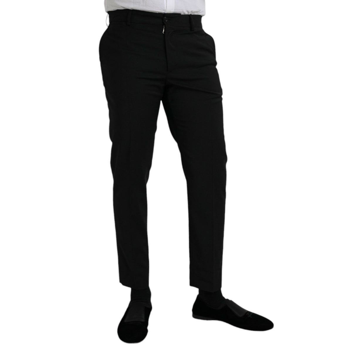 Dolce & Gabbana Black Wool SlimFit Dress Formal Pants