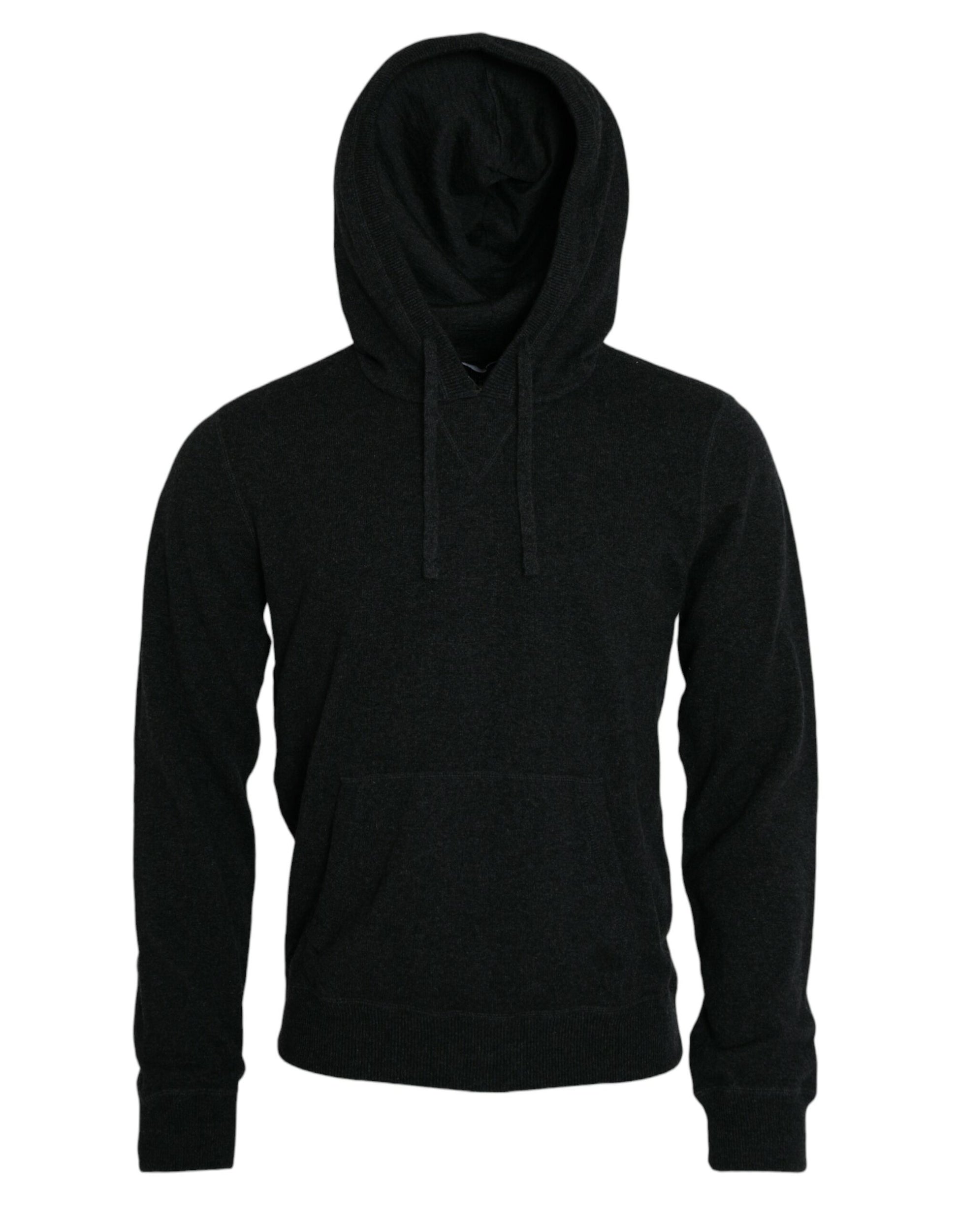 Dolce & Gabbana Dark Gray Cashmere Hooded Pullover Sweater Dolce & Gabbana