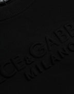 Dolce & Gabbana Black Cotton Long Sleeves Sweatshirt Sweater