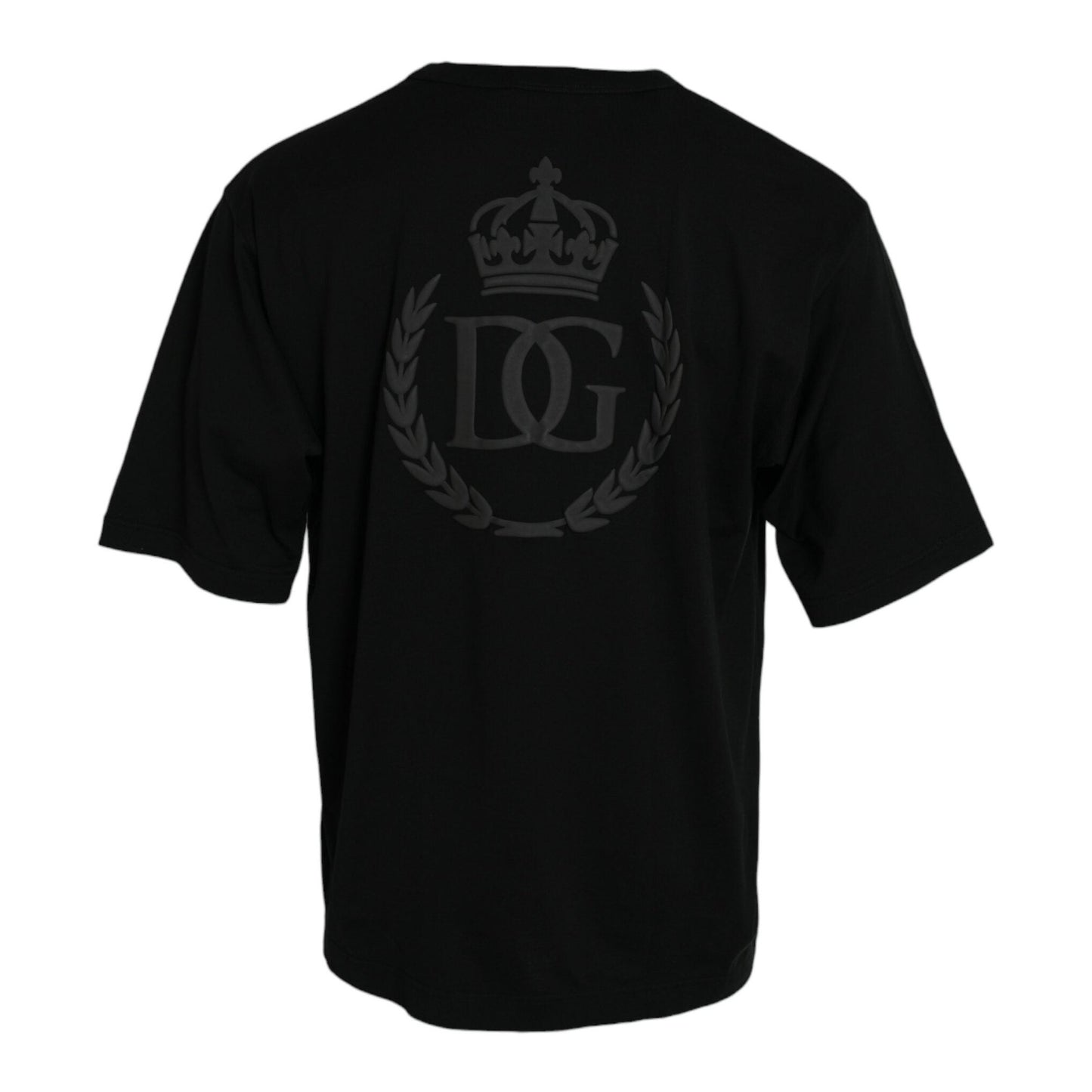 Dolce & Gabbana Black Logo Embossed Crew Neck Short Sleeves T-shirt Dolce & Gabbana
