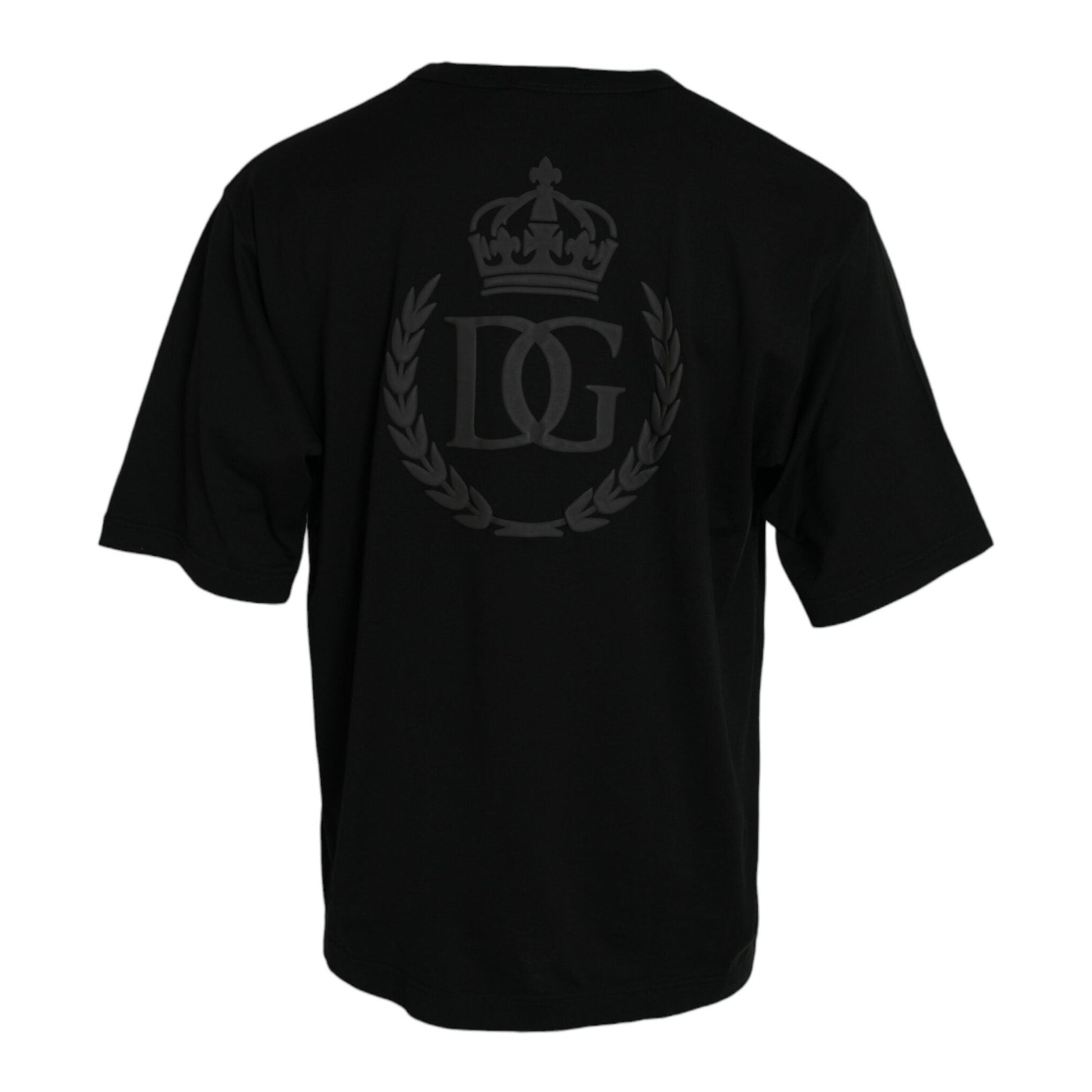 Dolce & Gabbana Black Logo Embossed Crew Neck Short Sleeves T-shirt Dolce & Gabbana