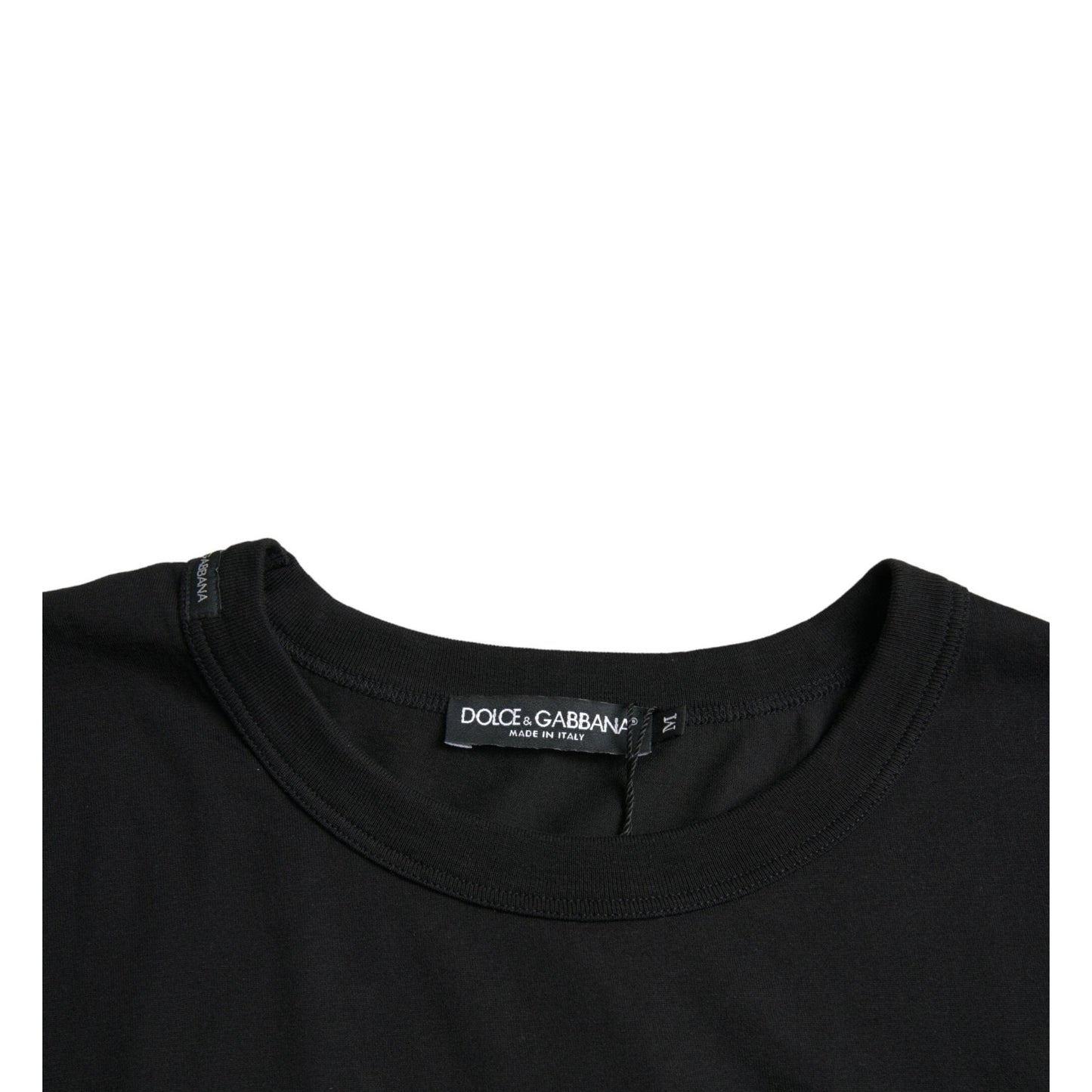 Dolce & Gabbana Black Logo Embossed Crew Neck Short Sleeves T-shirt Dolce & Gabbana