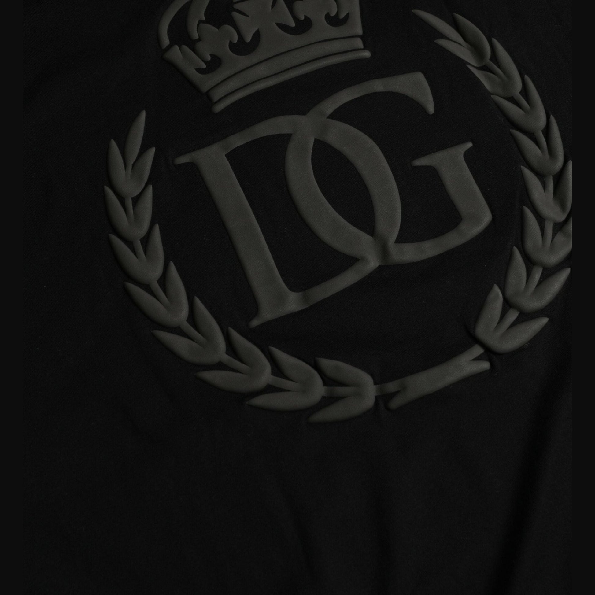 Dolce & Gabbana Black Logo Embossed Crew Neck Short Sleeves T-shirt Dolce & Gabbana