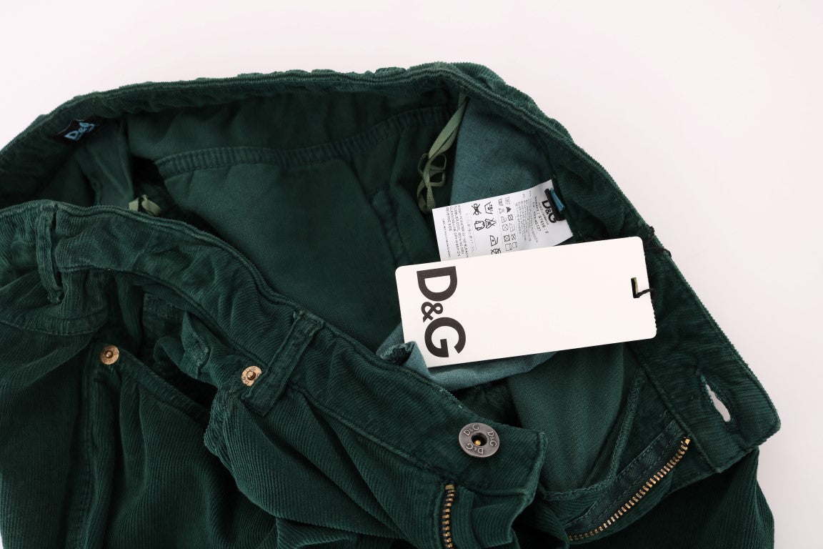 Dolce & Gabbana Green Cotton Corduroys Jeans Dolce & Gabbana