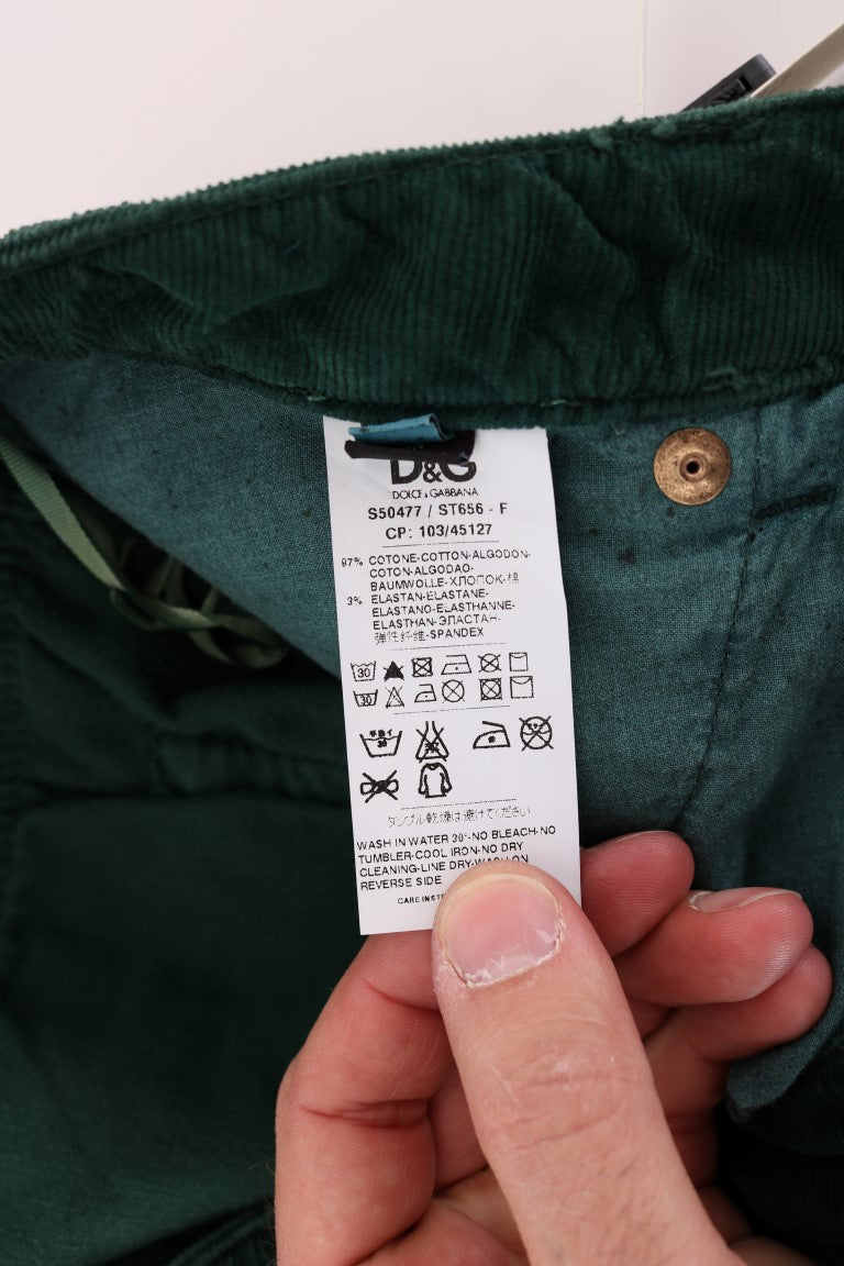Dolce & Gabbana Green Cotton Corduroys Jeans Dolce & Gabbana