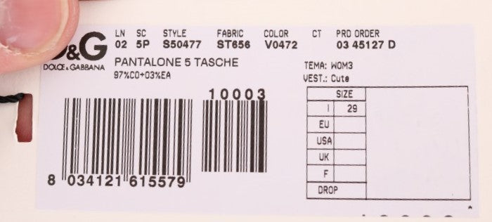 Dolce & Gabbana Green Cotton Corduroys Jeans Dolce & Gabbana