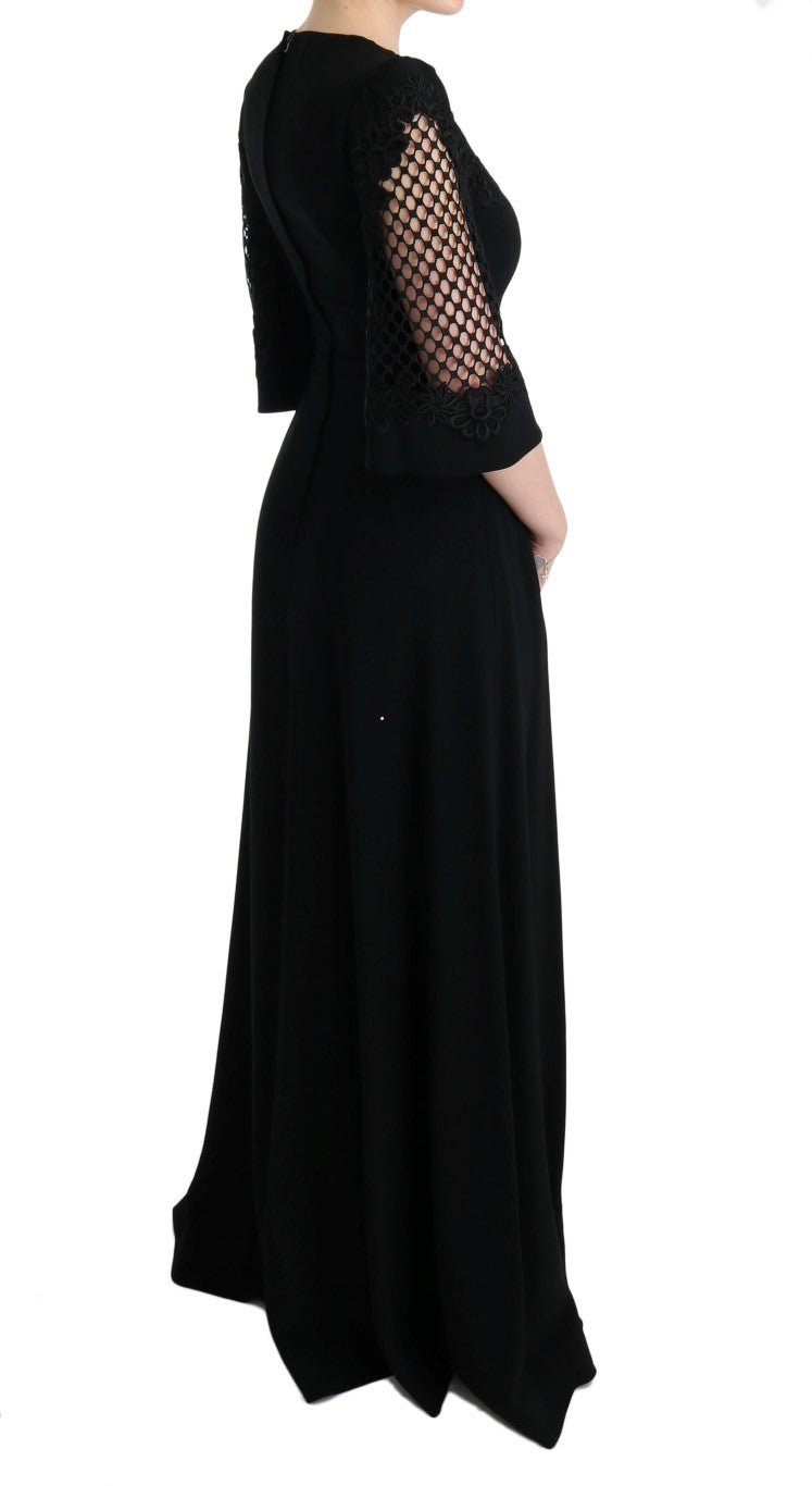 Dolce & Gabbana Black Stretch Shift Long Maxi Dress Dolce & Gabbana