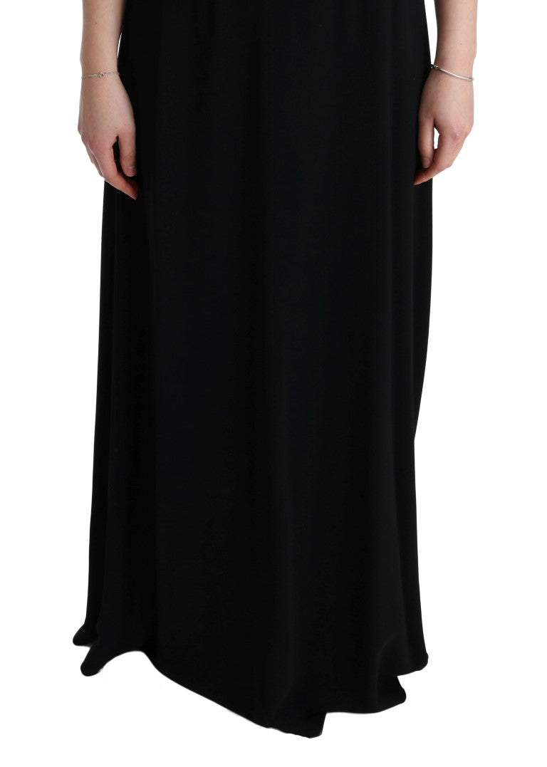 Dolce & Gabbana Black Stretch Shift Long Maxi Dress Dolce & Gabbana