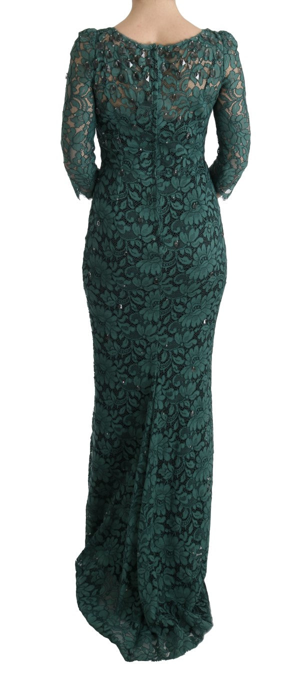 Dolce & Gabbana Green Floral Crystal Ricamo Sheath Dress Eljoys Fashion Dolce & Gabbana Green Floral Crystal Ricamo Sheath Dress Eljoys Fashion