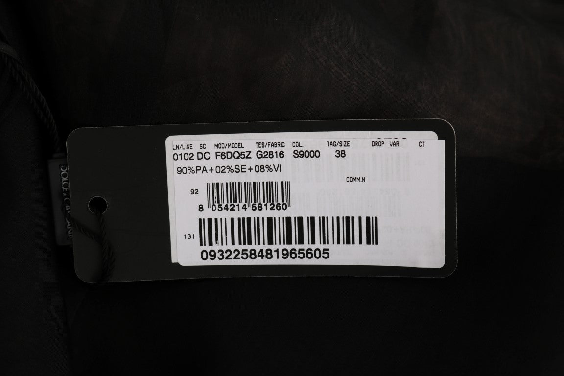 Dolce & Gabbana Black Pink Silk Applique Shift Dress Dolce & Gabbana