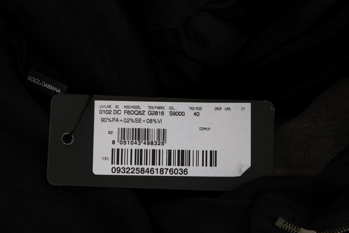 Dolce & Gabbana Black Pink Silk Long Shift Dress Dolce & Gabbana