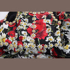 Dolce & Gabbana Multicolor Silk Floral Crystal Long Maxi Dress