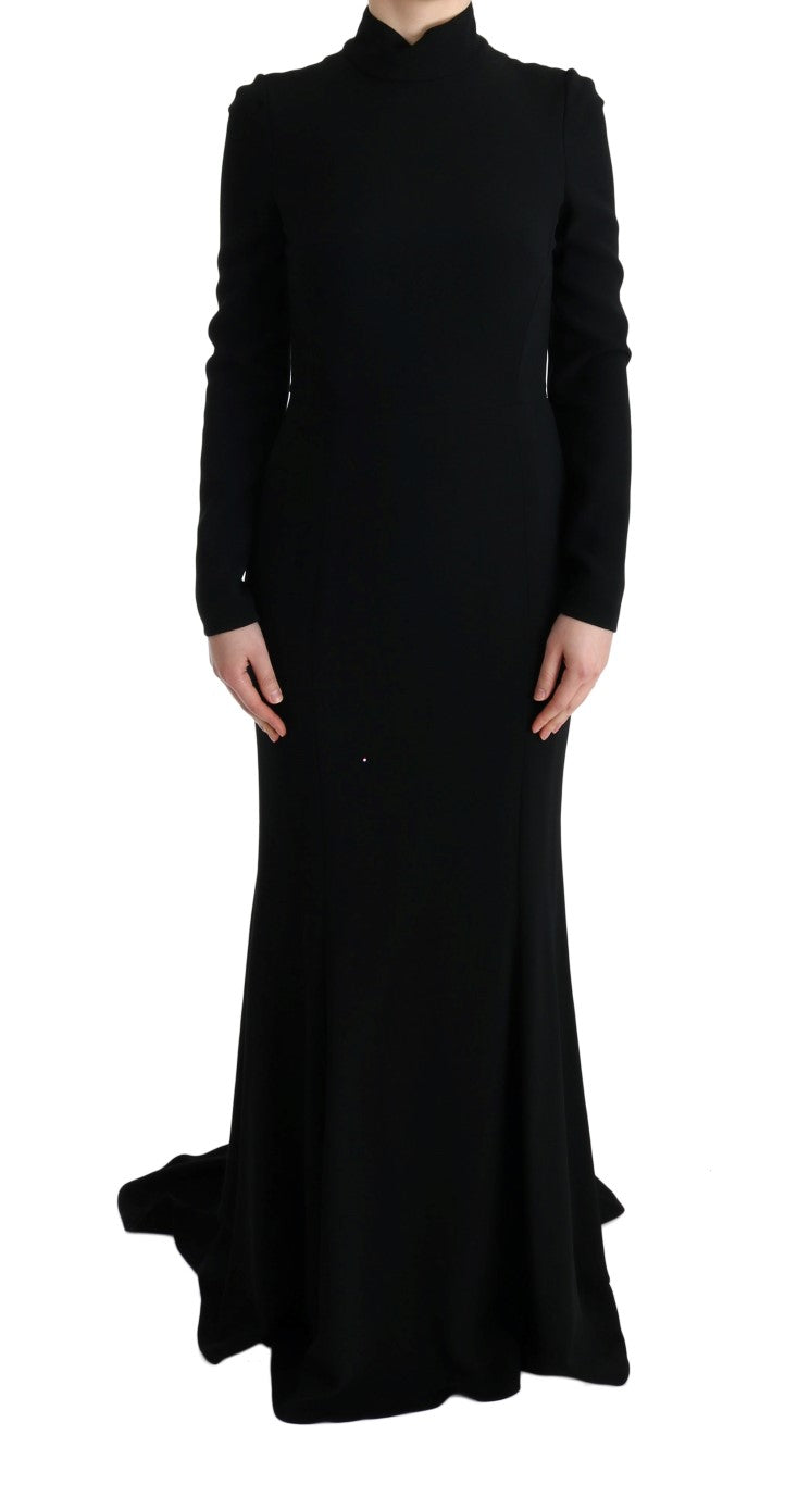 Dolce & Gabbana Black Stretch Long Gown Sheath Dress Dolce & Gabbana