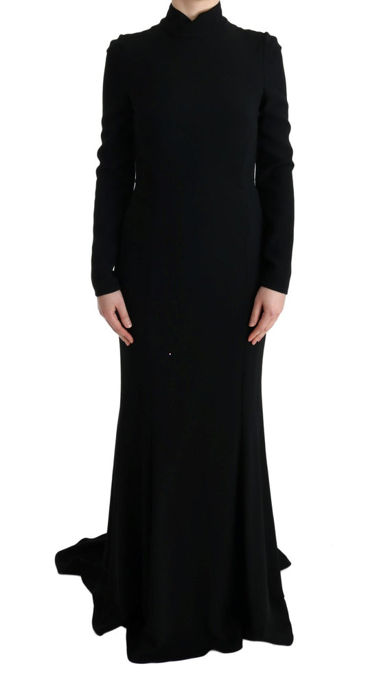 Dolce & Gabbana Black Stretch Long Gown Sheath Dress Dolce & Gabbana