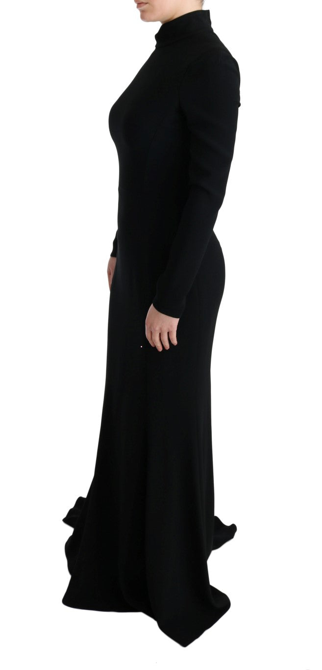Dolce & Gabbana Black Stretch Long Gown Sheath Dress Dolce & Gabbana
