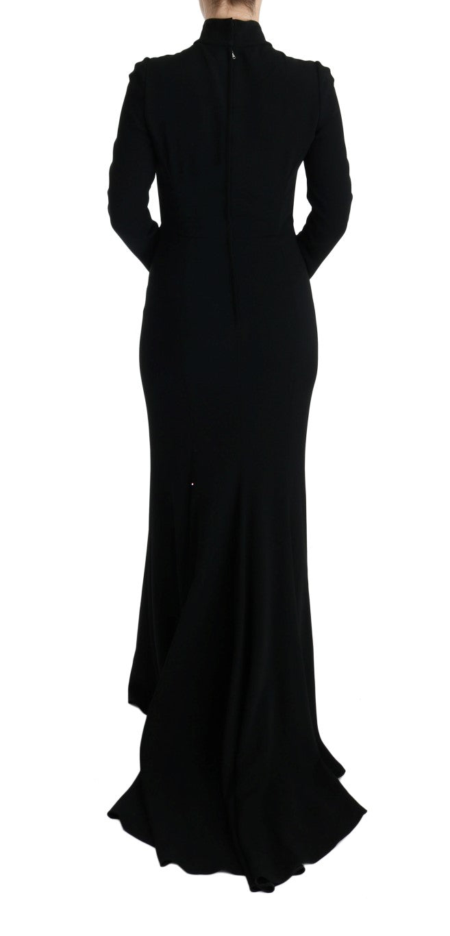 Dolce & Gabbana Black Stretch Long Gown Sheath Dress Dolce & Gabbana