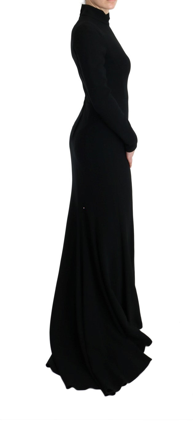Dolce & Gabbana Black Stretch Long Gown Sheath Dress Dolce & Gabbana