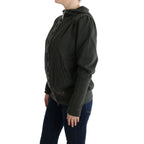 Exte Gray Top Hooded Cotton Zipper Sweater