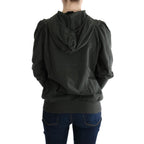 Exte Gray Top Hooded Cotton Zipper Sweater