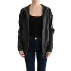 Exte Gray Top Hooded Cotton Zipper Sweater