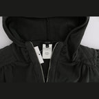 Exte Gray Top Hooded Cotton Zipper Sweater
