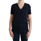 MARGHI LO' Blue 100% Lana Wool Blouse Top