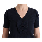 MARGHI LO' Blue 100% Lana Wool Blouse Top