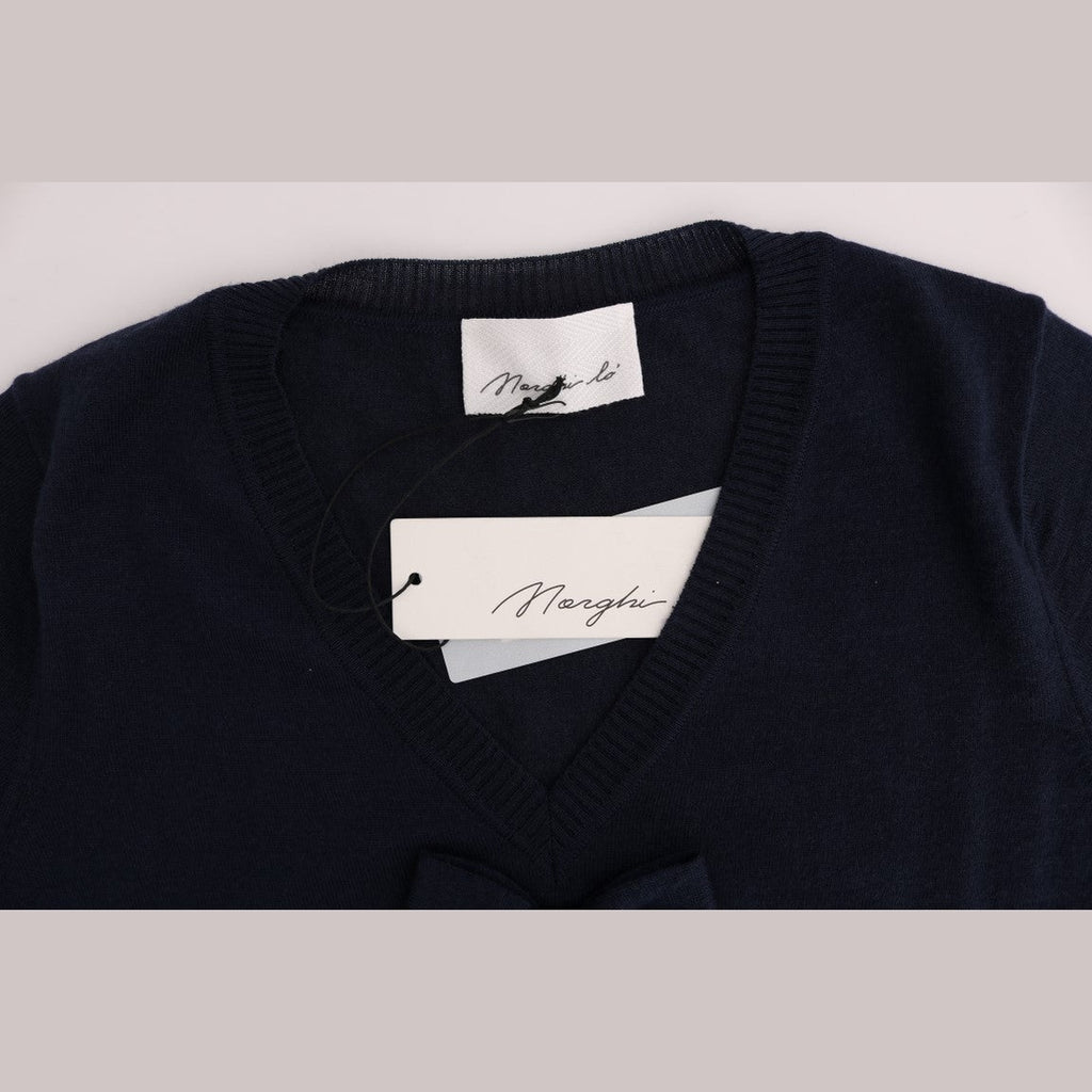 MARGHI LO' Blue 100% Lana Wool Blouse Top