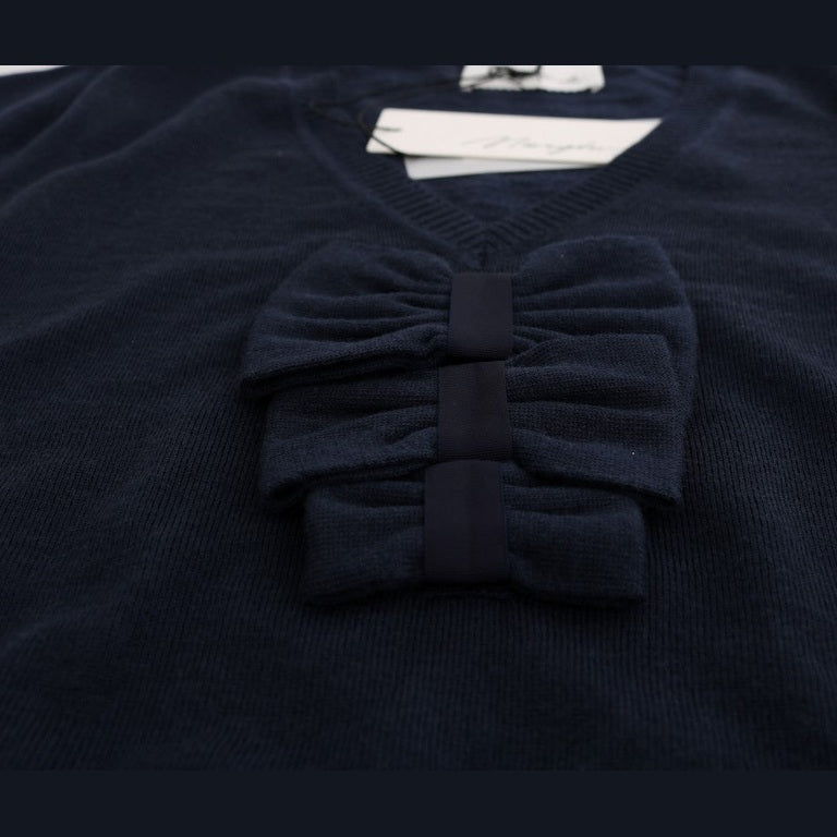 MARGHI LO' Blue 100% Lana Wool Blouse Top