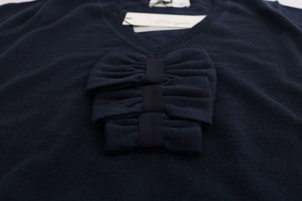 MARGHI LO' Blue 100% Lana Wool Blouse Top MARGHI LO'