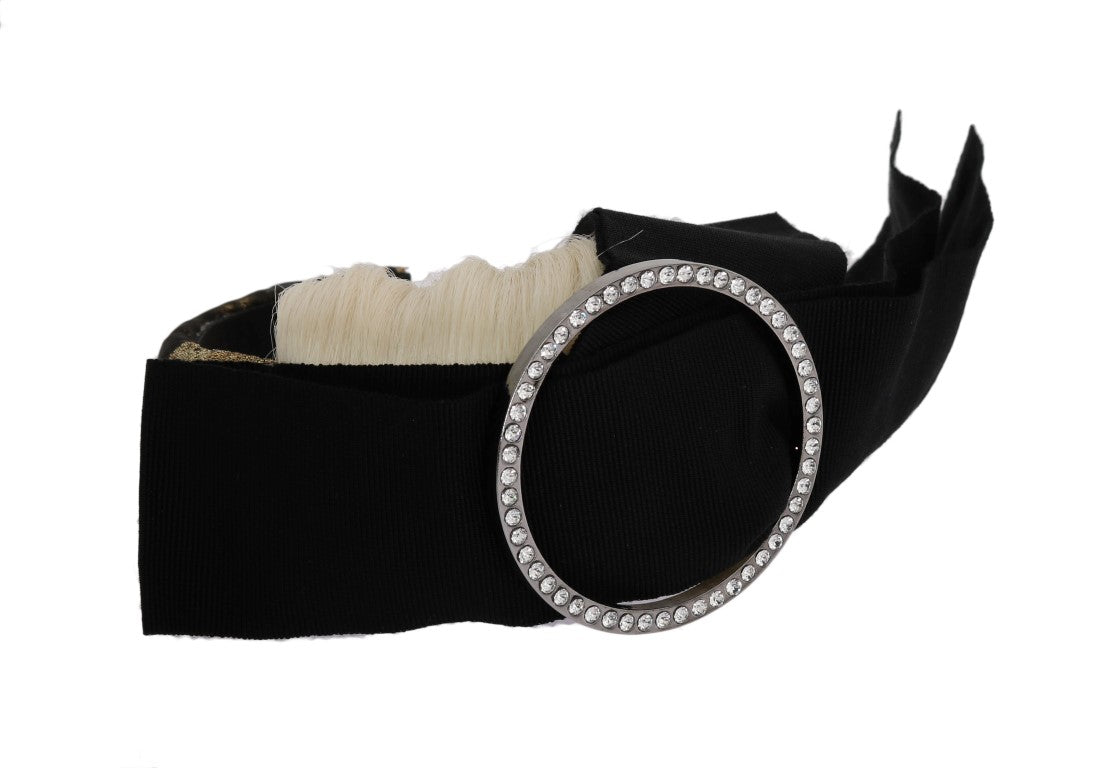 Dolce & Gabbana Black Crystal White Diadem Headband Dolce & Gabbana