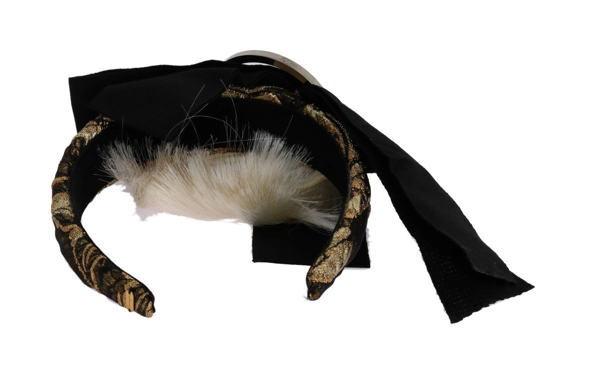 Dolce & Gabbana Black Crystal White Diadem Headband Dolce & Gabbana