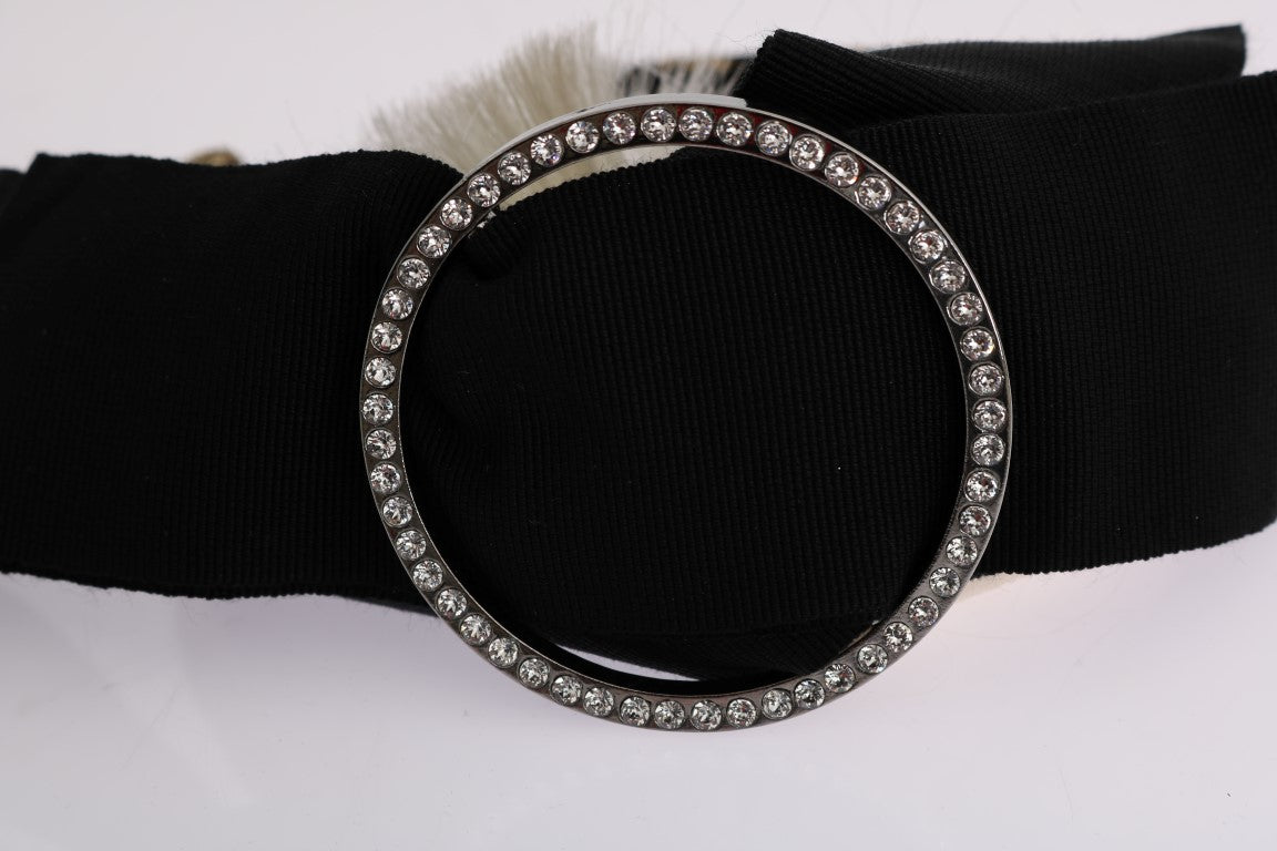 Dolce & Gabbana Black Crystal White Diadem Headband Dolce & Gabbana