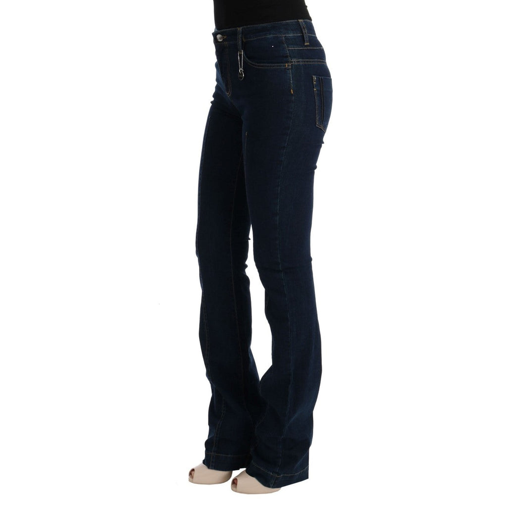 Costume National Blue Cotton Bootcut Flared Jeans