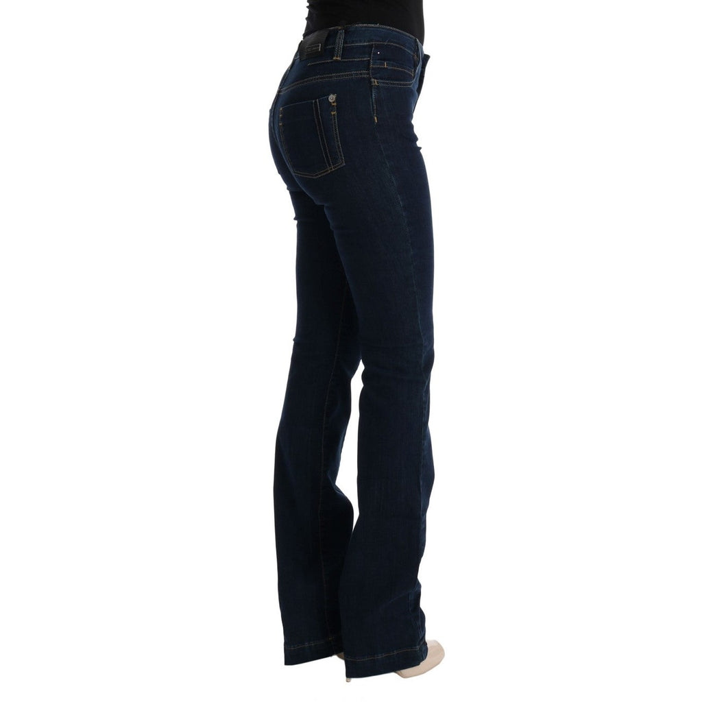 Costume National Blue Cotton Bootcut Flared Jeans