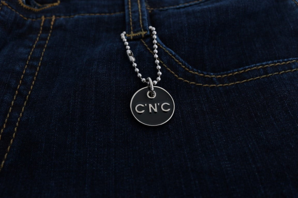 Costume National Blue Cotton Bootcut Flared Jeans Costume National